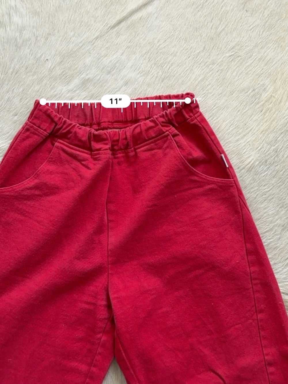 Women's Red Cropped Barrel Pants - Picture 6 of 6